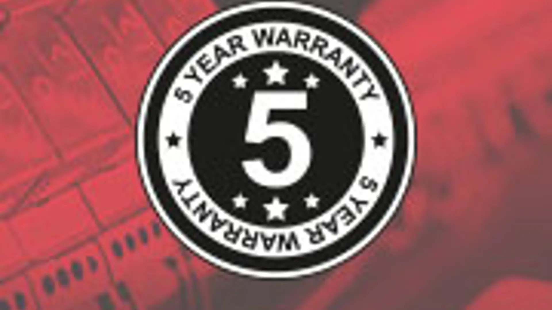 5 Year Warranty 180X110px